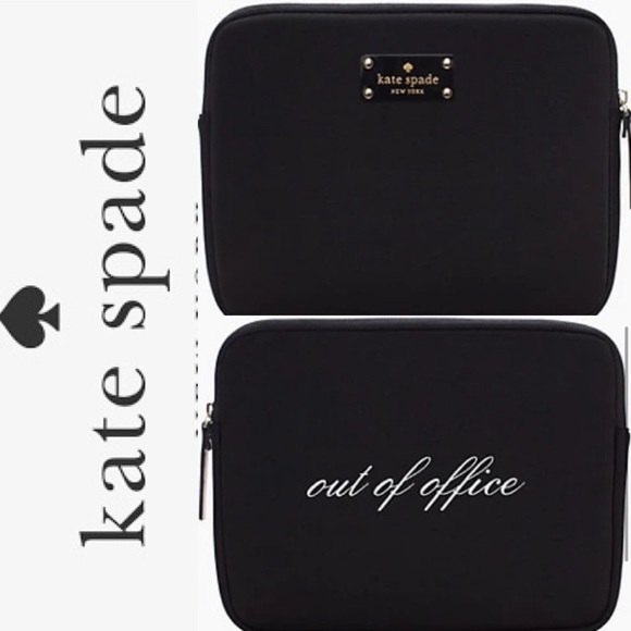 Kate spade iPad sleeve out of office pencil case case bag zip black stationery